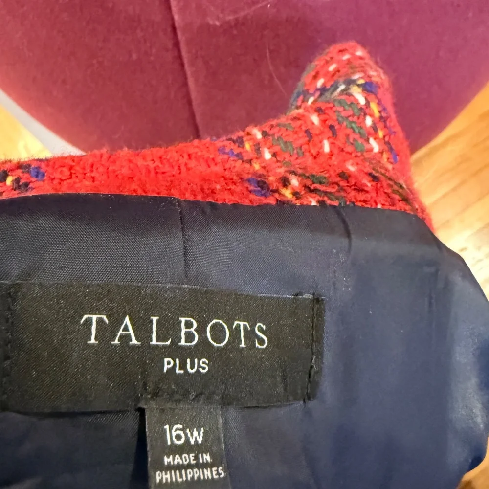 Red Plaid Talbots Blazer - Picture 4 of 7